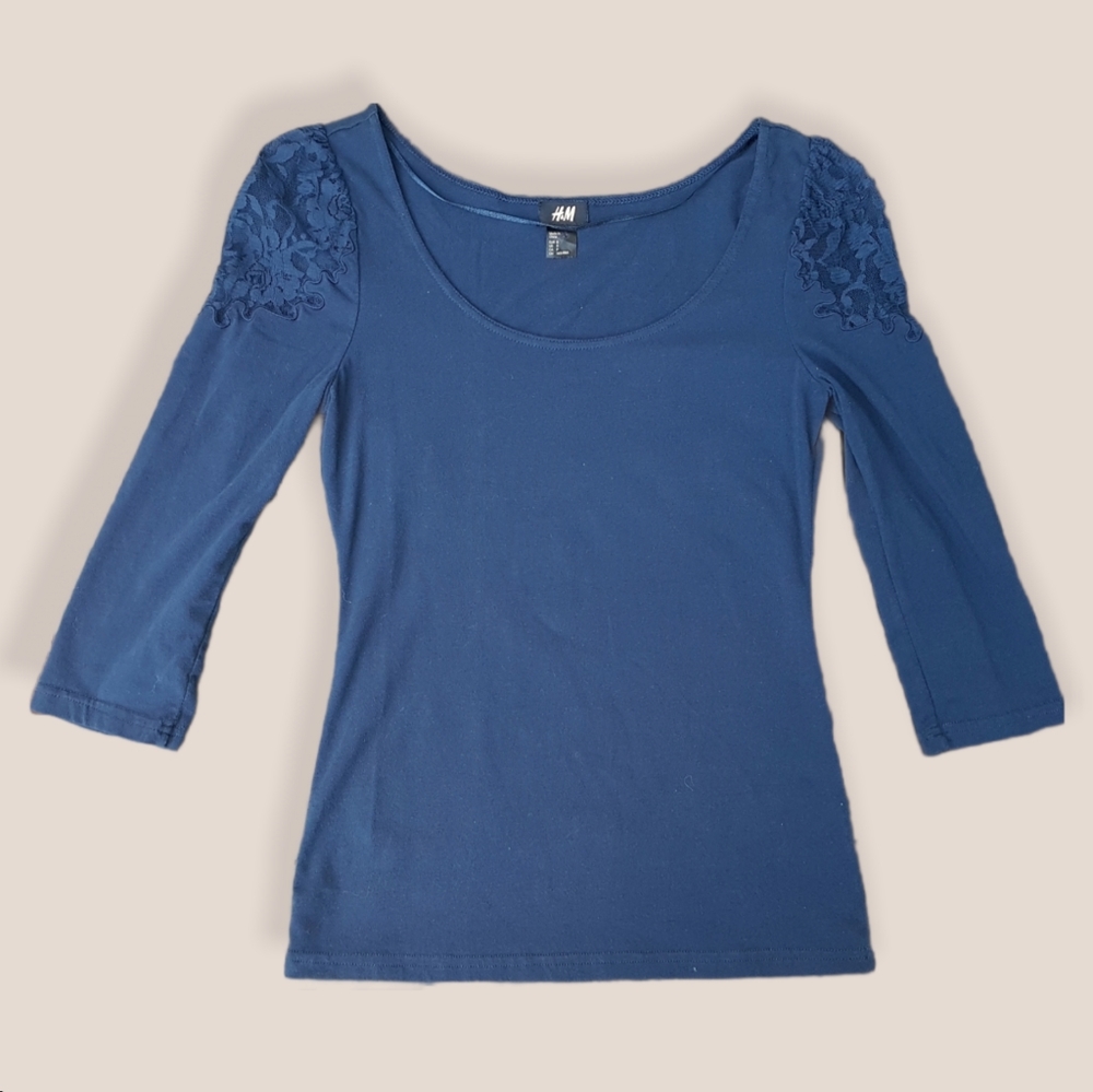 H&M Blue Longsleeve Small Top